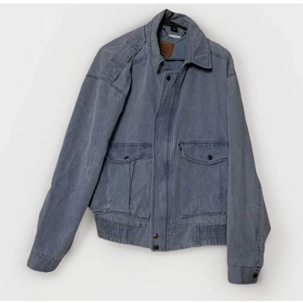 Vintage Levi’s Blue Utility Jacket Workwear Cotton Zip Snap Y2K